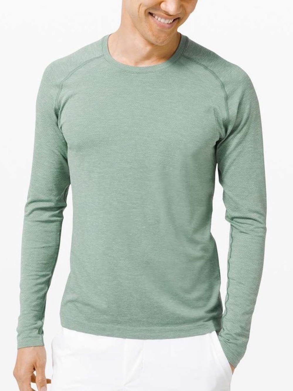 lululemon athletica Men's Long-Sleeve Crew in Light Sage